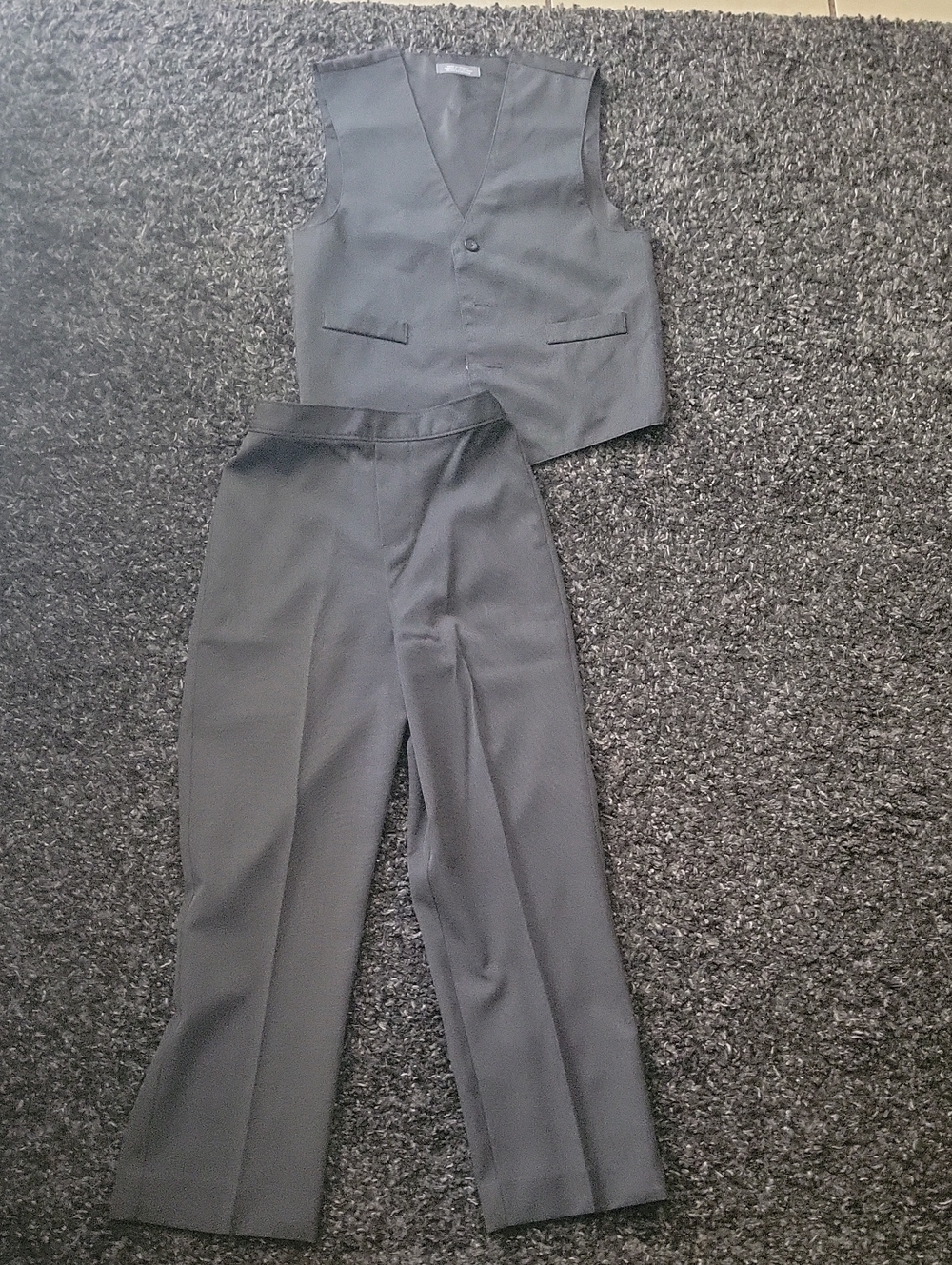 Van Heusen Boys Gray Dress Vest & Trousers Set